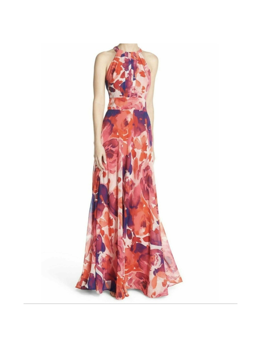 Romantic Floral Maxi Wedding Guest Dress